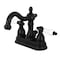 Kingston Brass KB1600PL Heritage 4" Centerset Bathroom Faucet, Matte Black KB1600PL - alternate 1